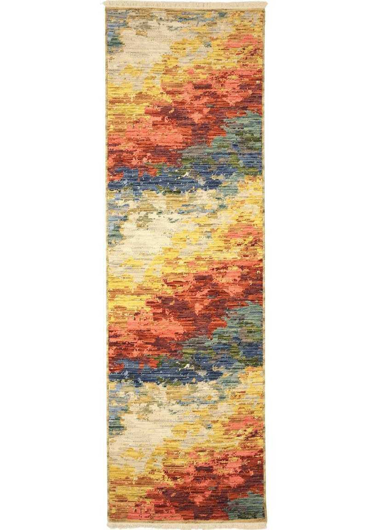 Nomad Abstract Wool-Blend Rug – Multicolour