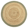 Hand-Braided Jute Rug with Green Border