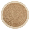 Hand-Braided Jute Rug with Cream Border