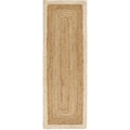 Hand-Braided Jute Rug with Cream Border