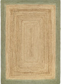 Hand-Braided Jute Rug with Green Border