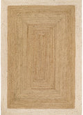 Hand-Braided Jute Rug with Cream Border