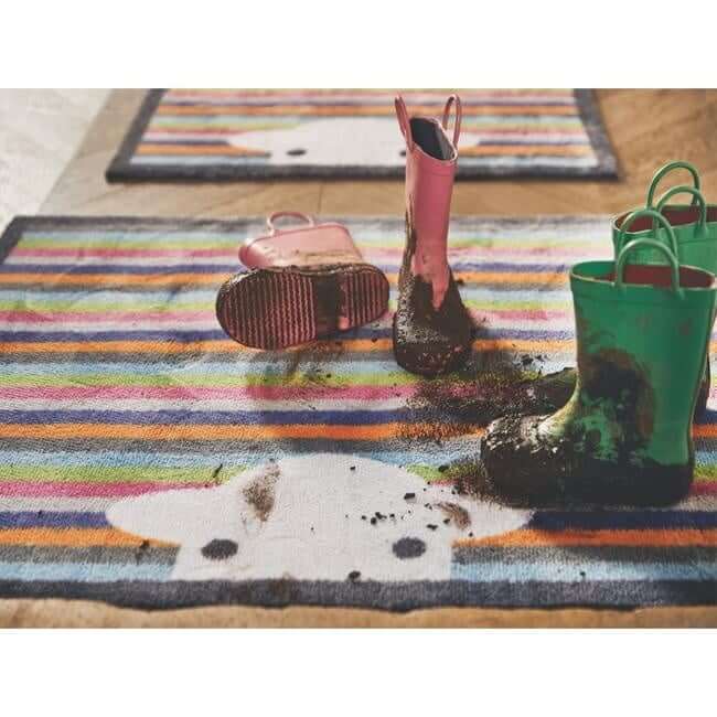 The Rugs Eco-Friendly Washable Striped Multicolour Mat | Trap 95% Dirt