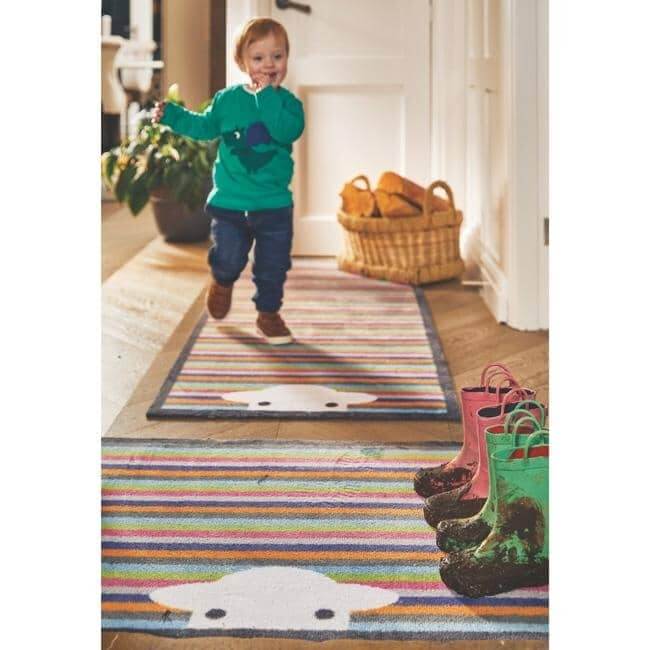 The Rugs Eco-Friendly Washable Striped Multicolour Mat | Trap 95% Dirt