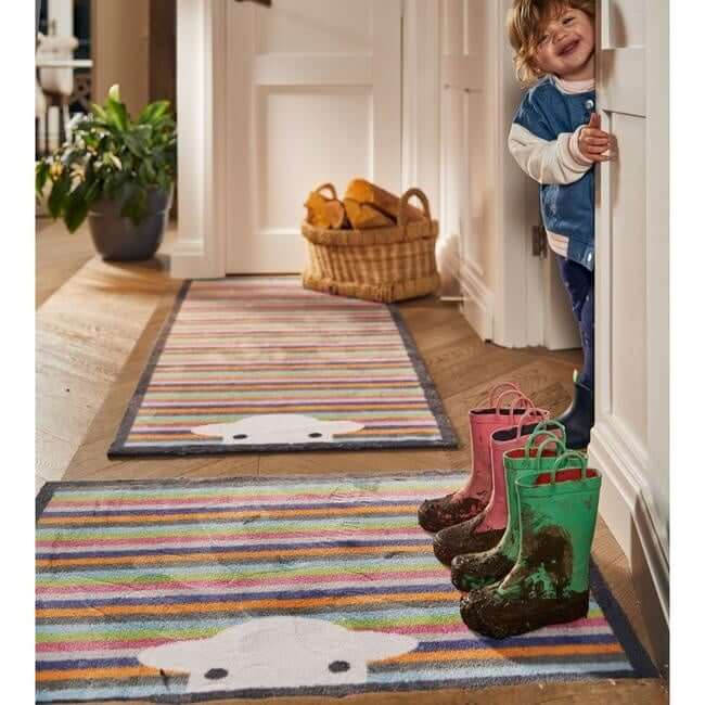 The Rugs Eco-Friendly Washable Striped Multicolour Mat | Trap 95% Dirt