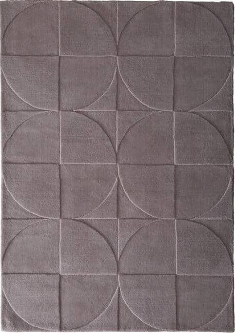 The Rugs Penny Geometric Wool Rug | Purple & Cream |