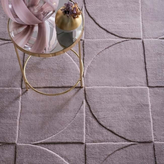 The Rugs Penny Geometric Wool Rug | Purple & Cream |