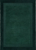 Stacked Border Green Wool Rug