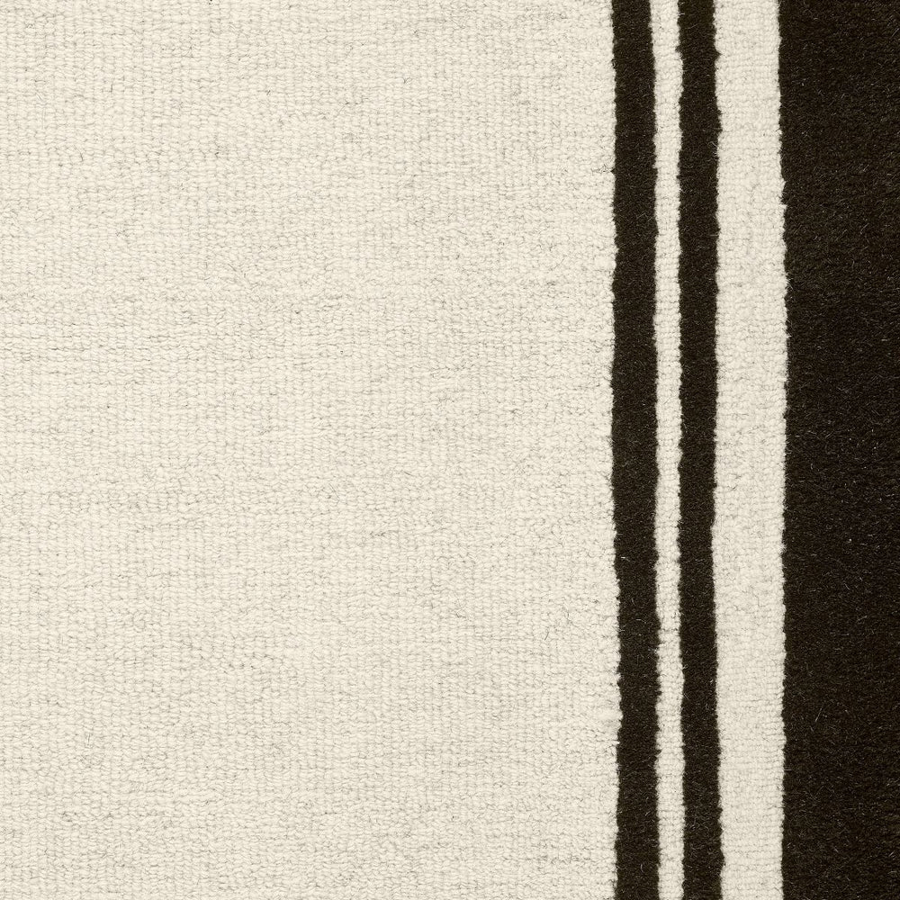 The Rugs Piper Wool Rug – Modern Black & Cream