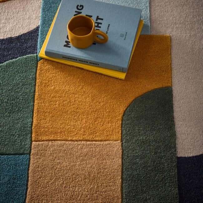 The Rugs Retro Deco Geometric Wool Rug - Statement Piece