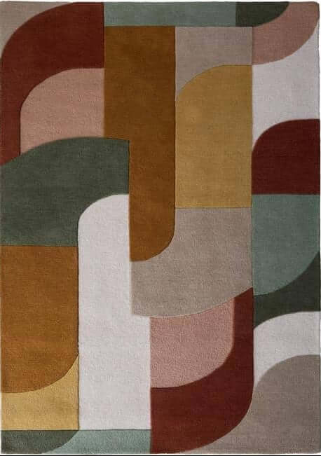 The Rugs Retro Deco Geometric Wool Rug - Statement Piece
