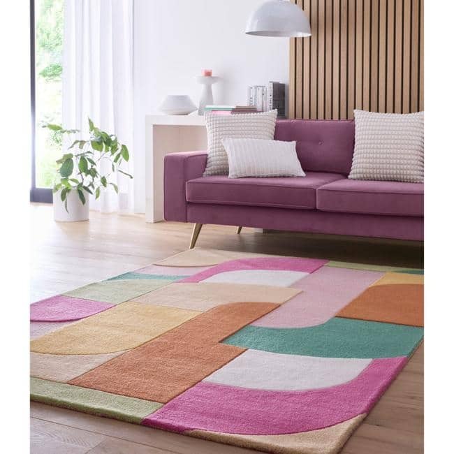 The Rugs Retro Deco Geometric Wool Rug - Statement Piece