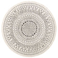 Porto Round Reversible Black Rug Indoor-Outdoor