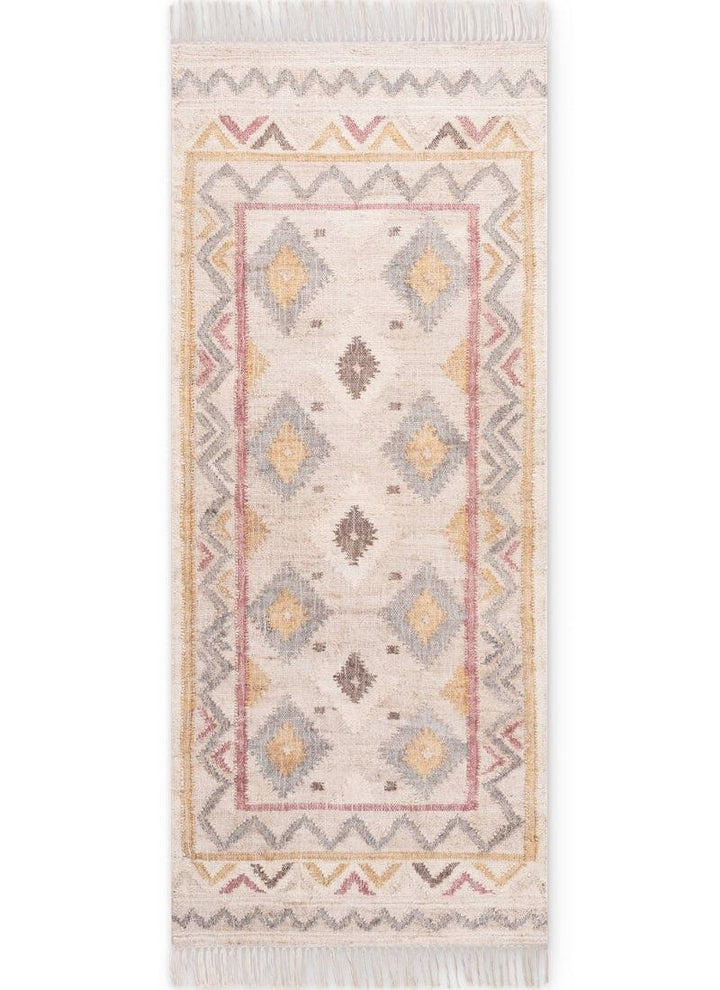 The Rugs Roya Afghan Kelim Rug – Parsa Cream Multicolour