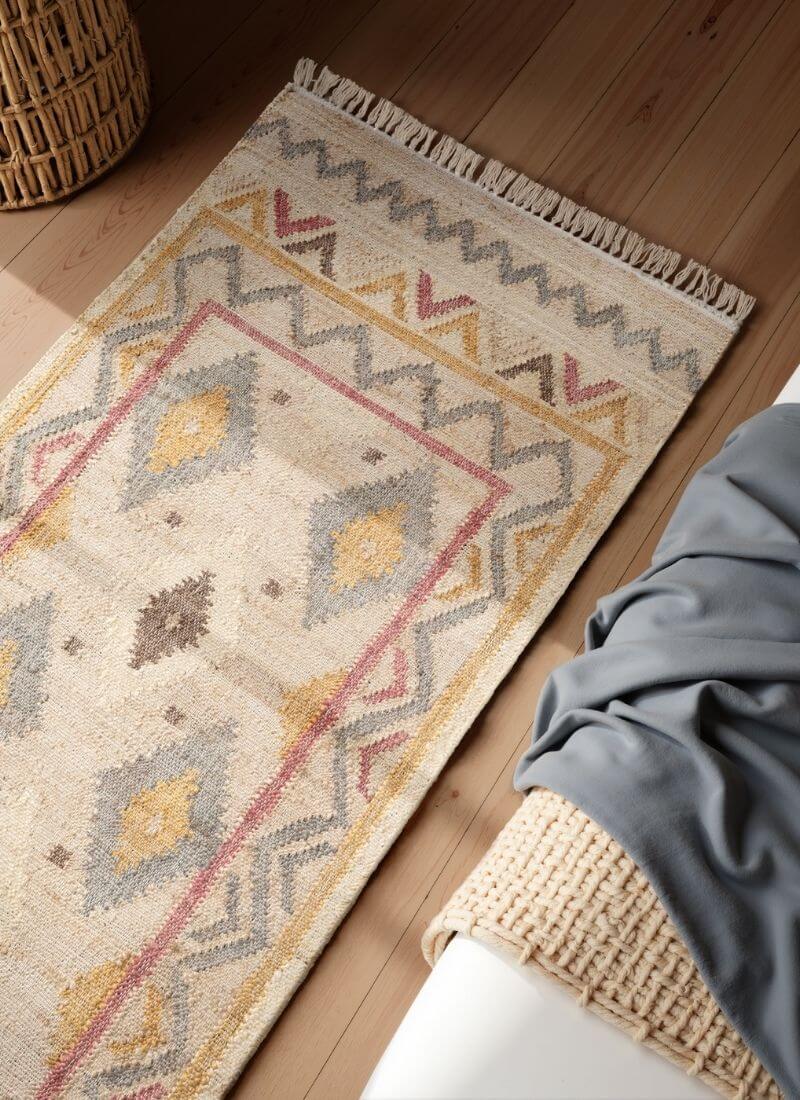 The Rugs Roya Afghan Kelim Rug – Parsa Cream Multicolour