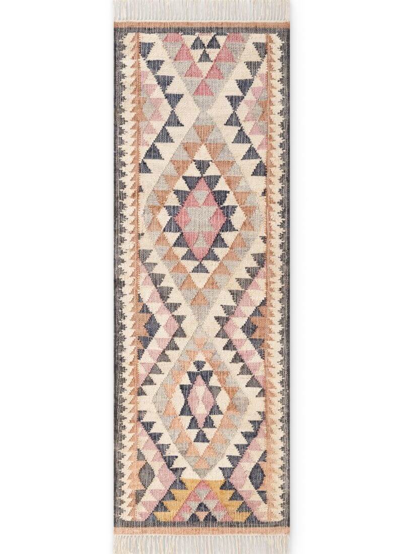 The Rugs Roya Afghan Kelim Rug – Parsa Cream Multicolour