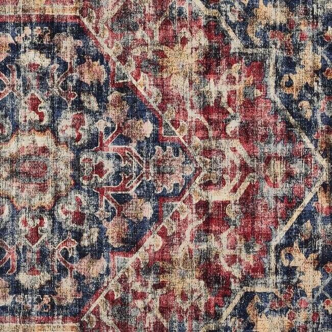 The Rugs Eco-Washable Red Medallion Rug | Vintage Elegance