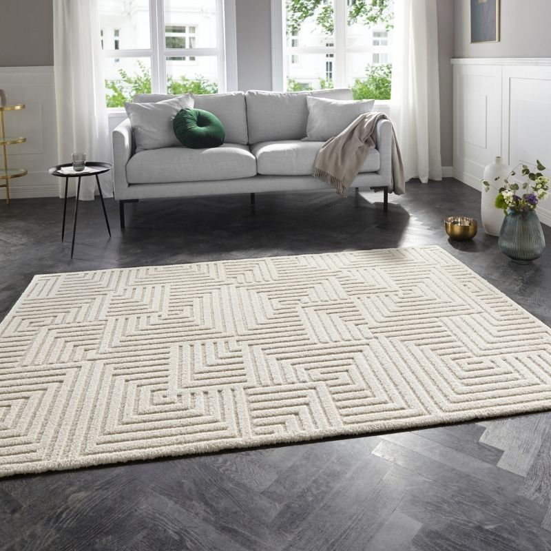Soft Pile Rug with High-Low Texture