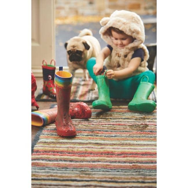 The Rugs Eco-Friendly Washable Striped Mat | Trap 95% Dirt