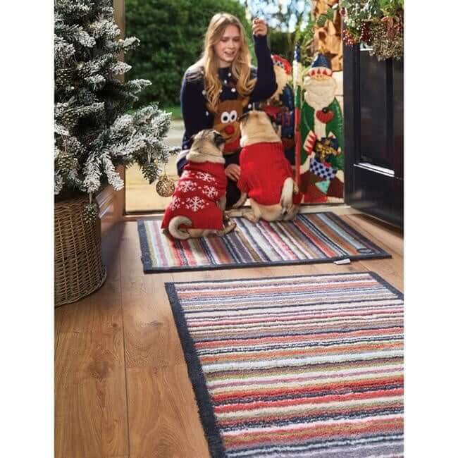 The Rugs Eco-Friendly Washable Striped Mat | Trap 95% Dirt