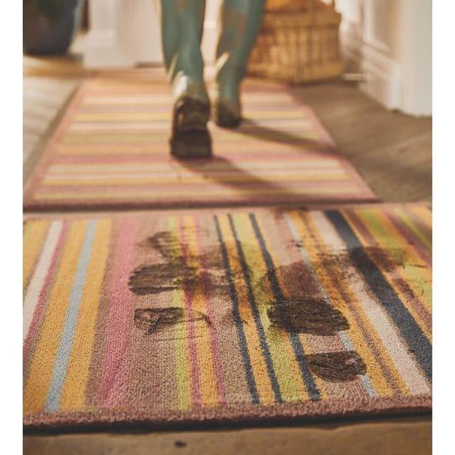 The Rugs Eco-Friendly Washable Striped Mat | Trap 95% Dirt