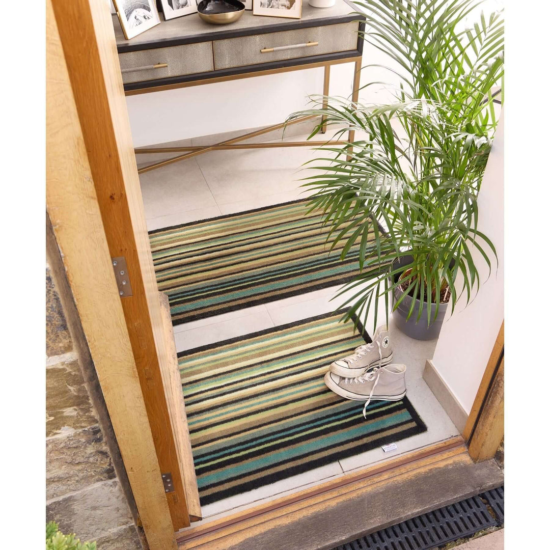 The Rugs Eco-Friendly Washable Striped Mat | Trap 95% Dirt