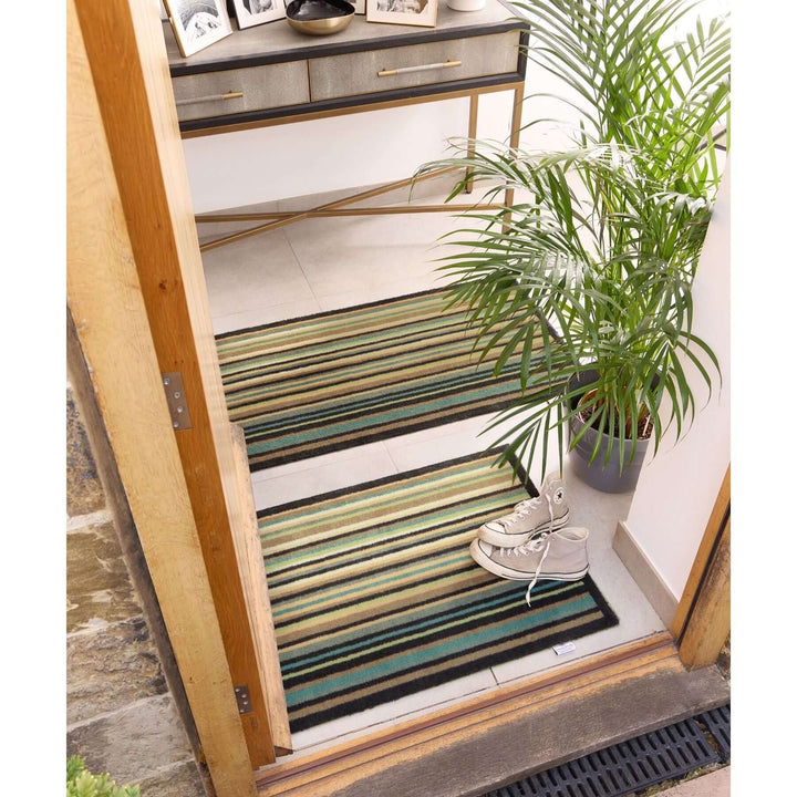 The Rugs Eco-Friendly Washable Striped Mat | Trap 95% Dirt