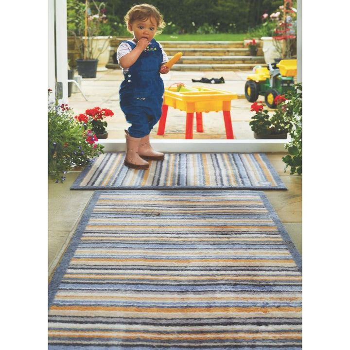 The Rugs Eco-Friendly Washable Striped Mat | Trap 95% Dirt