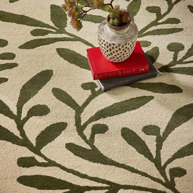 The Rugs Cream Rug Floral Design | Elegant Wool Home Decor
