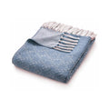 Woven Trellis Design Throw Denim Blue