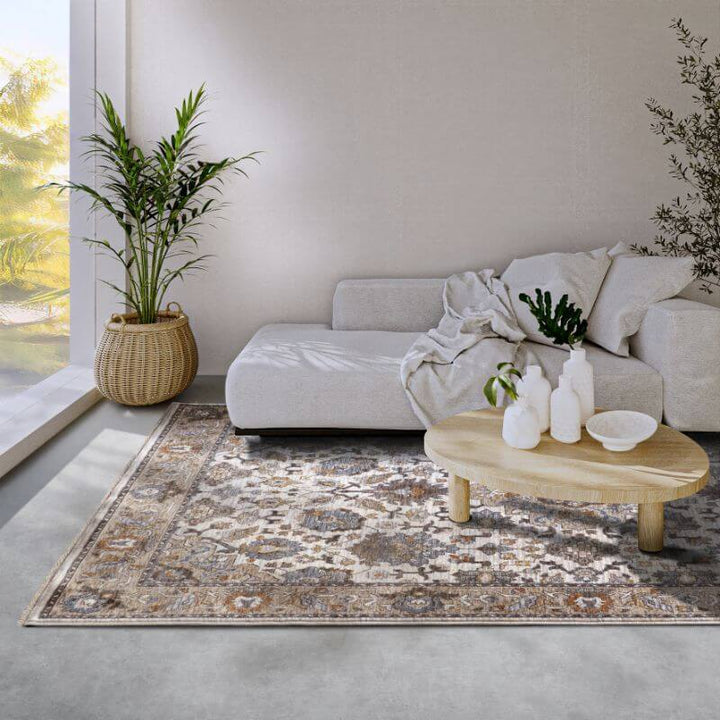 The Rugs Short-Pile Oriental Bordered Design Rug