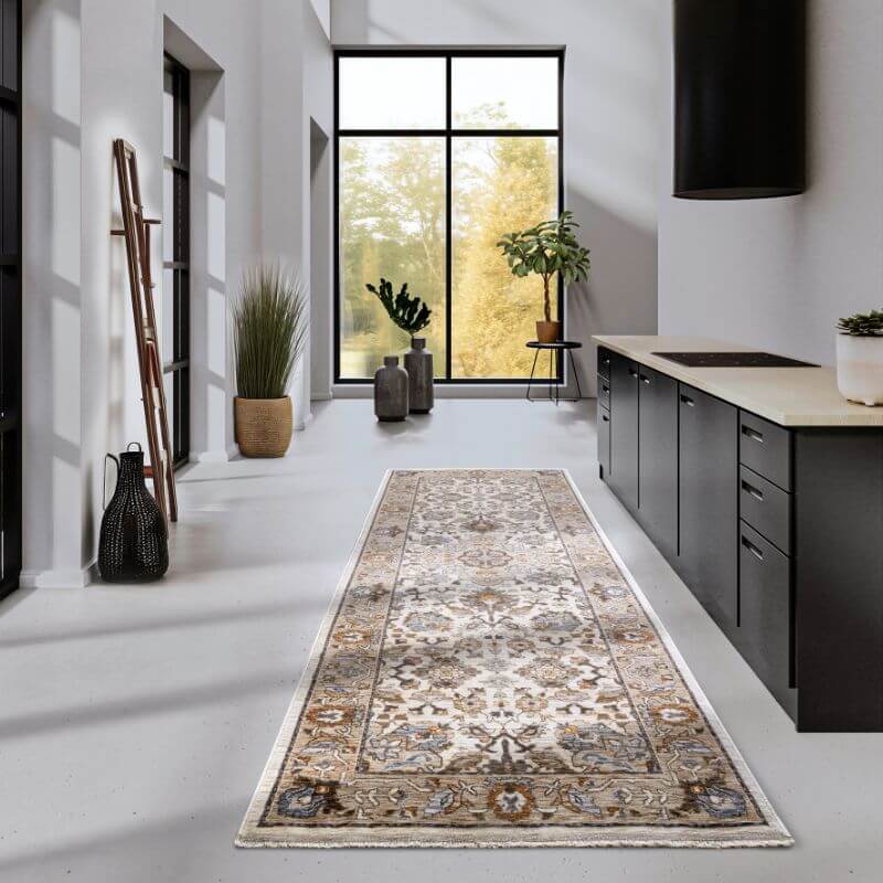 The Rugs Short-Pile Oriental Bordered Design Rug