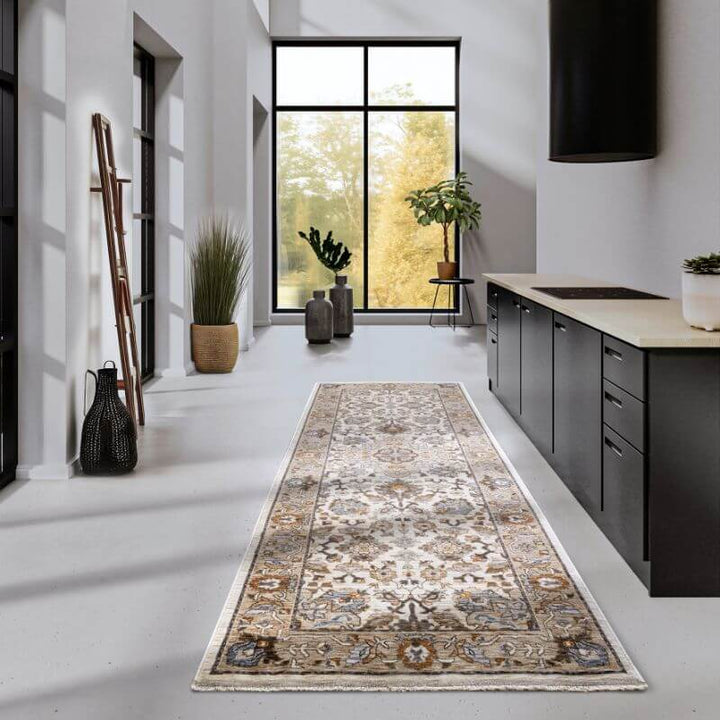 The Rugs Short-Pile Oriental Bordered Design Rug