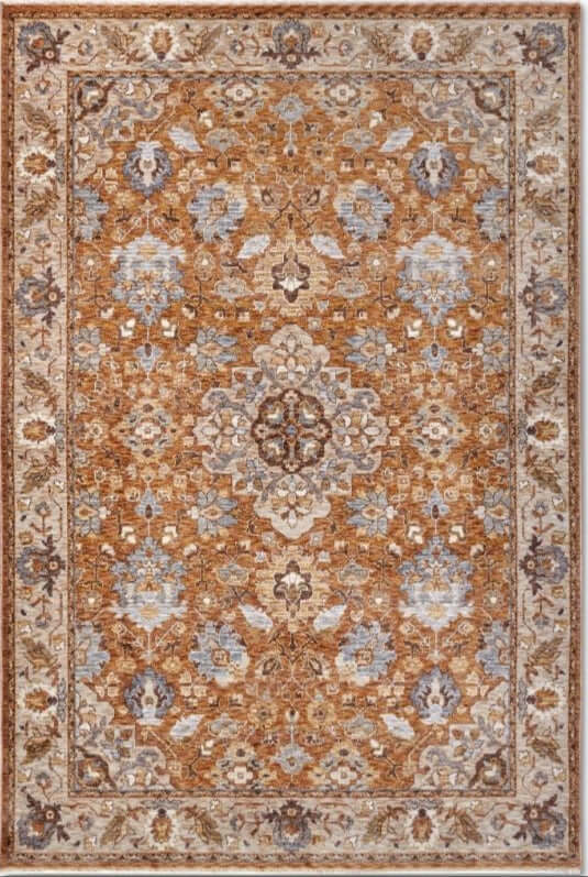 The Rugs Short-Pile Oriental Bordered Design Rug