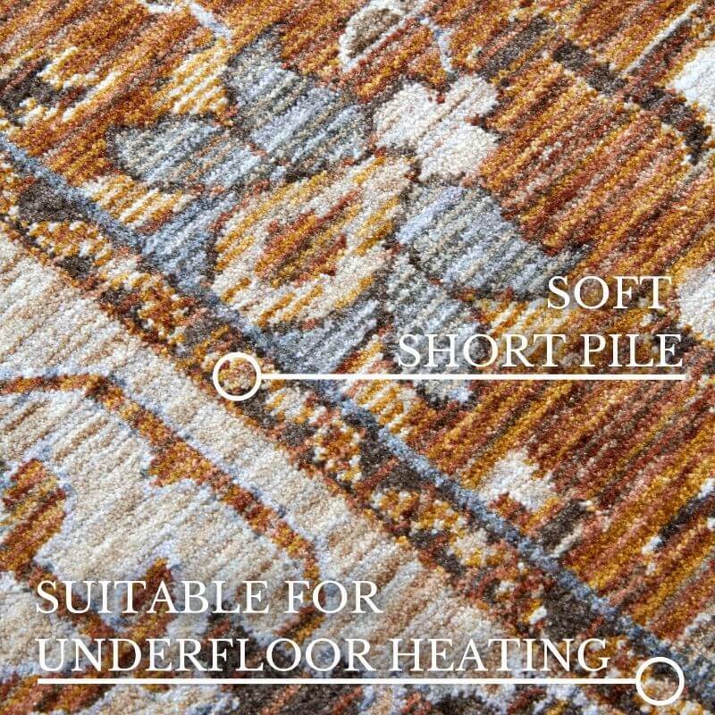 The Rugs Short-Pile Oriental Bordered Design Rug