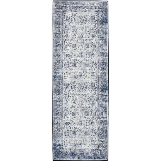 The Rugs Eco-Washable Blue Rug Bordered Design