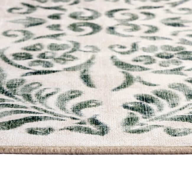 The Rugs Eco-Washable Cream Vintage Scroll Rug | Non-Slip