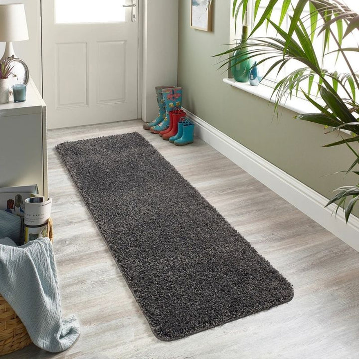 Washable Charcoal Shaggy Rug | British-Made Luxury |The Rug