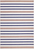 Contemporary Washable Coastal Stripe Rug