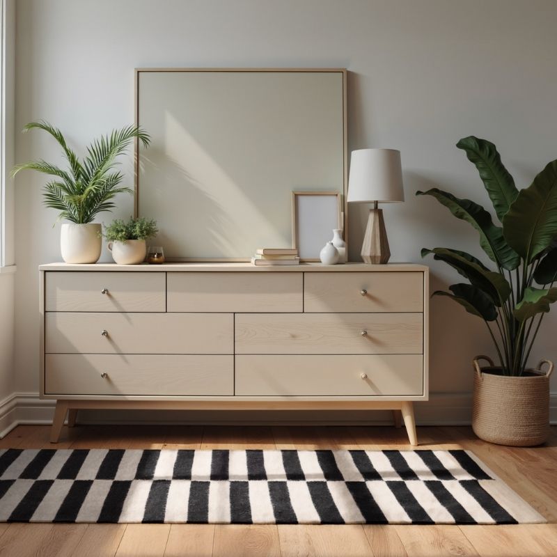 Wool Rug Donna – Black & Natural White