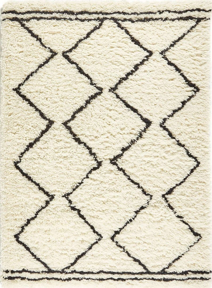 Berber Cream/Black Wool Shaggy Rug – The Rugs