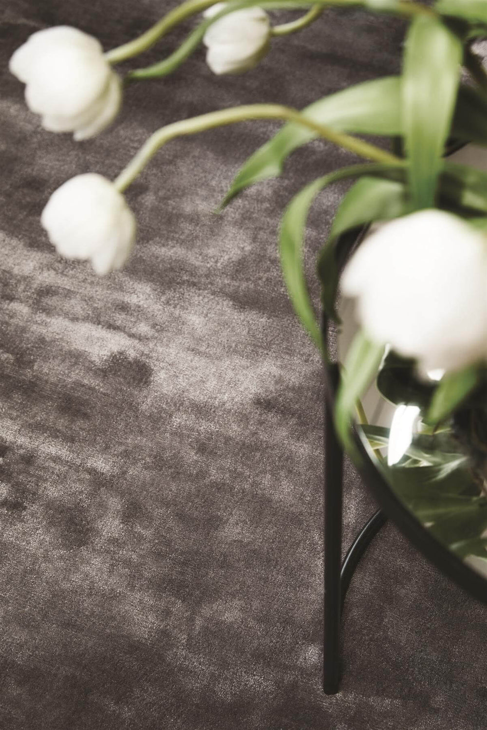 Karma Dark Grey Solid Luxury Viscose Rug – The Rugs