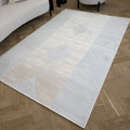 Modern Abstract Light Grey Cream Rug