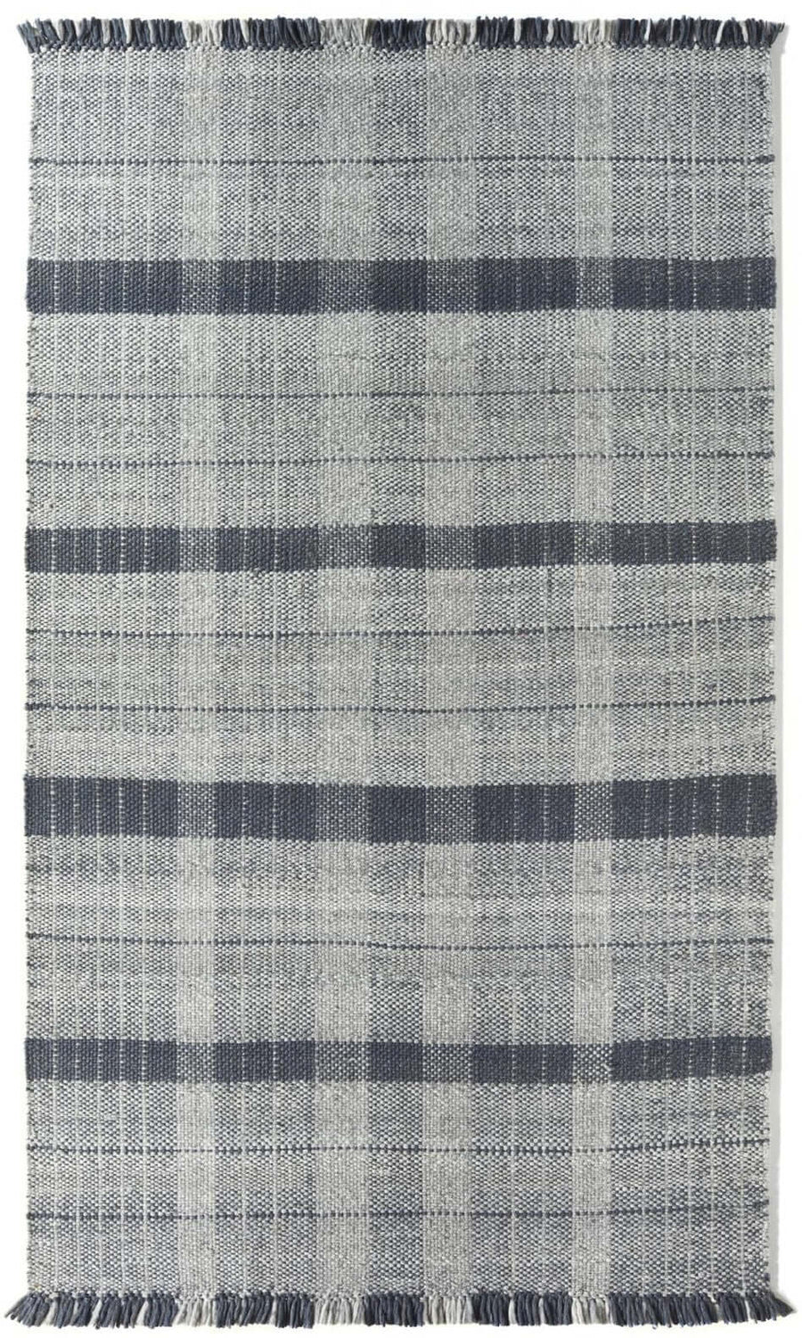 Highland Navy Checkered Rug | Sustainable Decor | The Rugs