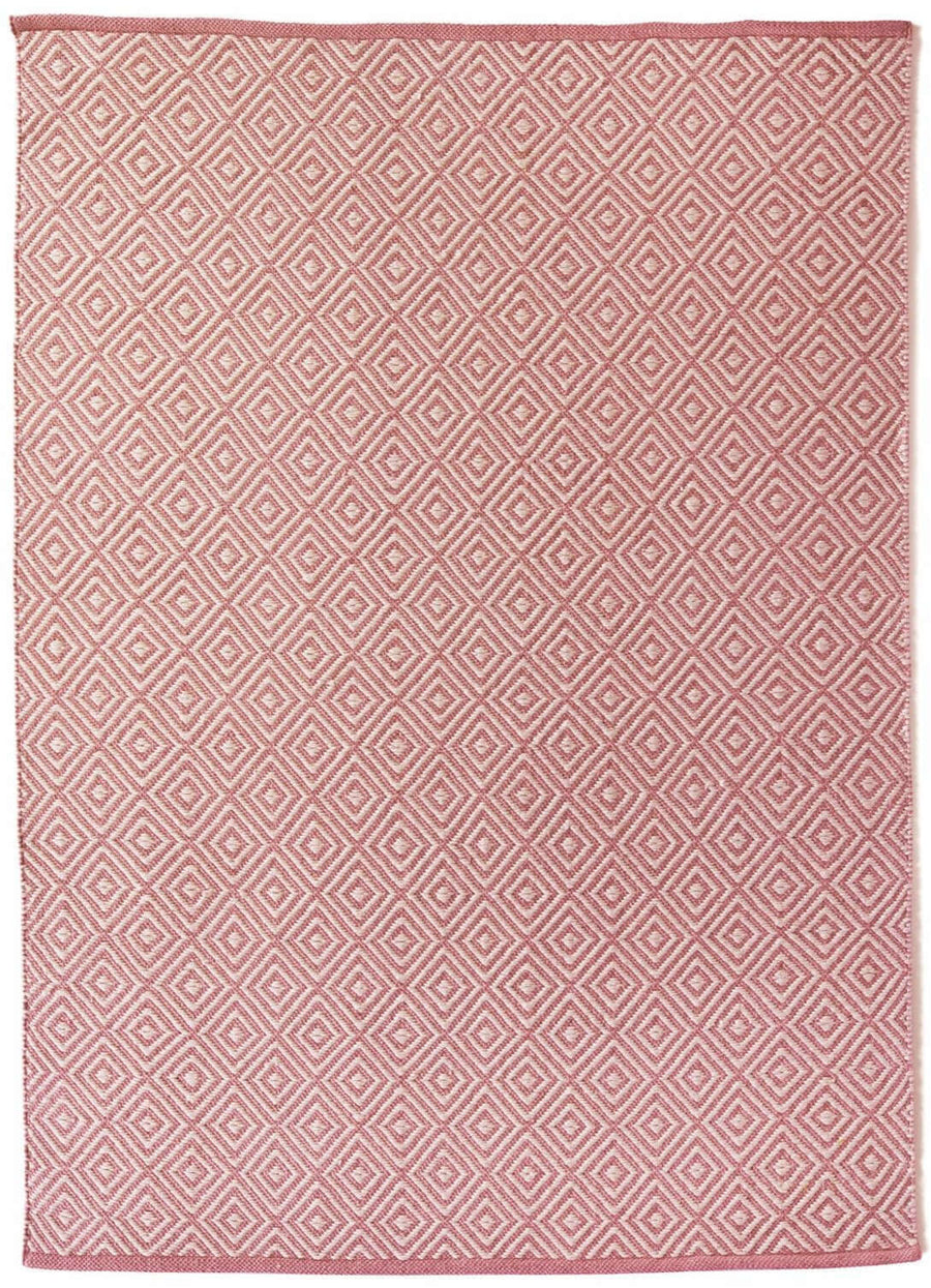 Diamond Coral Pink Hand-woven Rug | Eco-Friendly Luxury