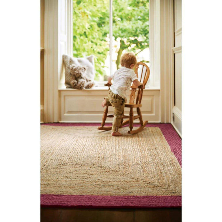 Bordered Raspberry Jute Rug | Natural Home Decor | The Rugs