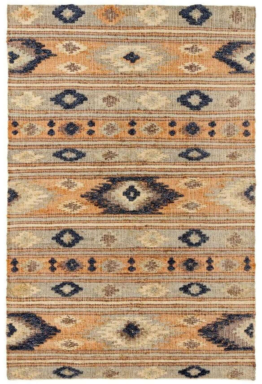 Indio Multicolour Aztec Jute Rug | Handcrafted Tribal Design