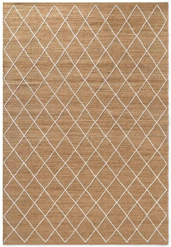 Jute Rug Kunu Natural Handwoven Diamond Design