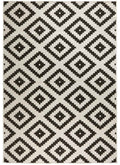 Malta Reversible Indoor-Outdoor Black Rug