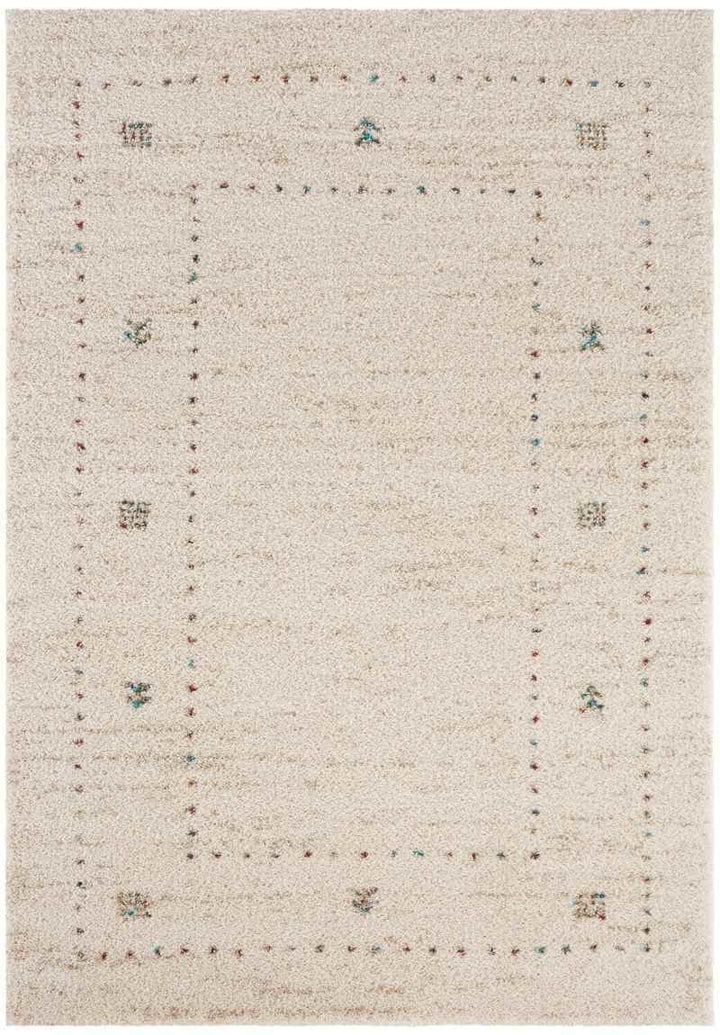 Deep-Pile Velour Rug Cream Colour